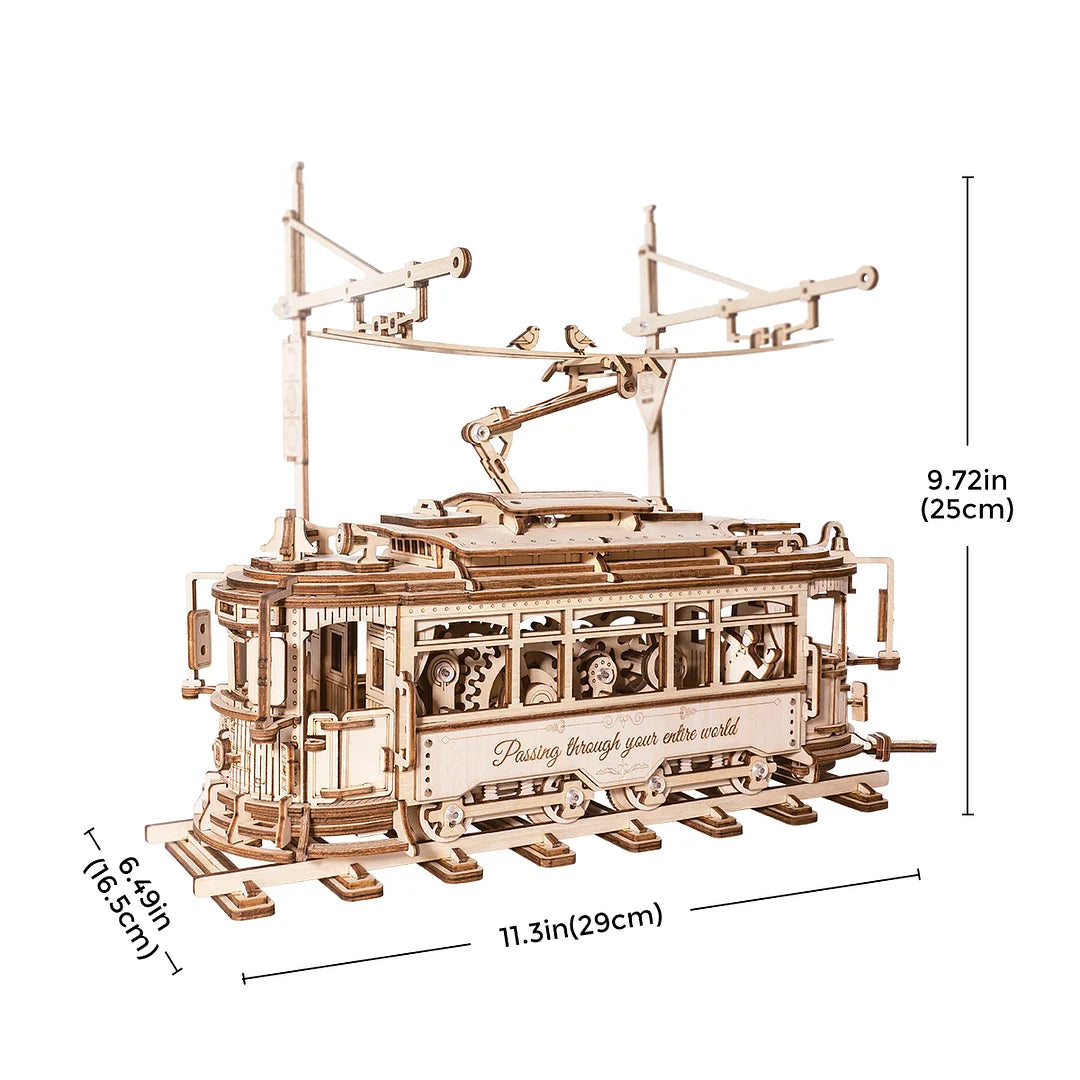 Rokr Classic City Tram 3D Wooden Puzzle LK801 Building Toys Jigsaw For Xmas Gift - TryKid