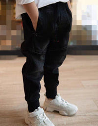 Kids Black Jeans Single Pants Spring And Autumn Boys Pants - TryKid
