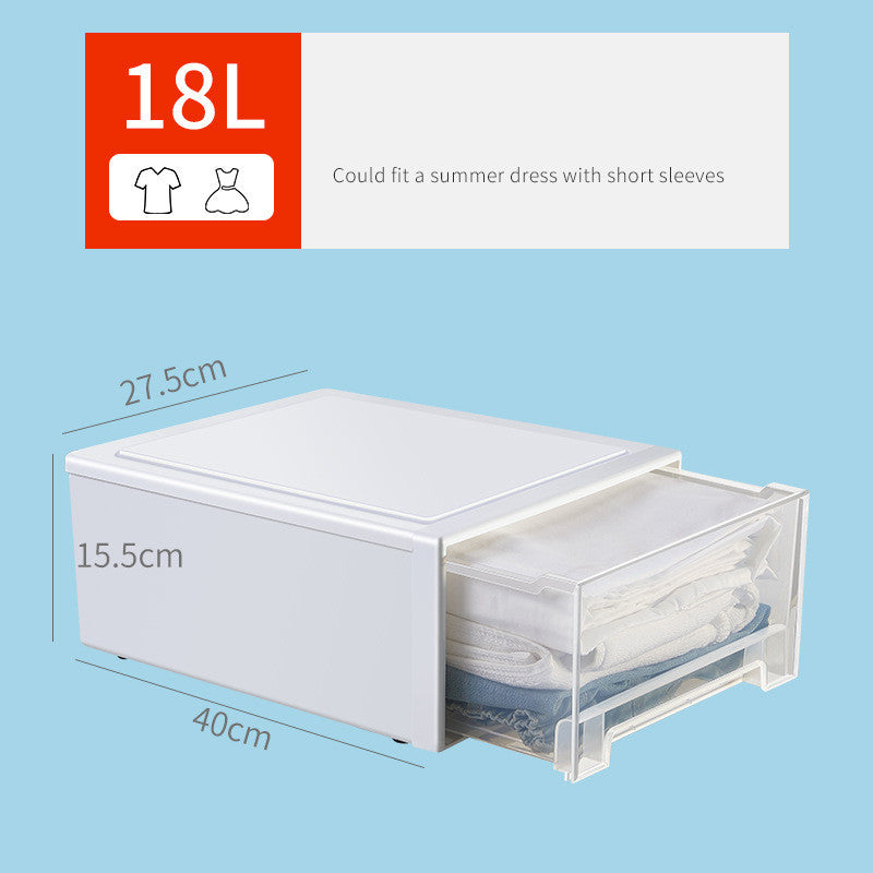 Clothes Storage Box Drawer Type Plastic Thickened Transparent Finishing Box - TryKid