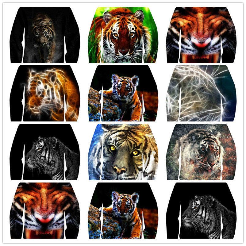 3D Personalized Animal Pattern Sports Top Unisex Tiger Series Hoodie