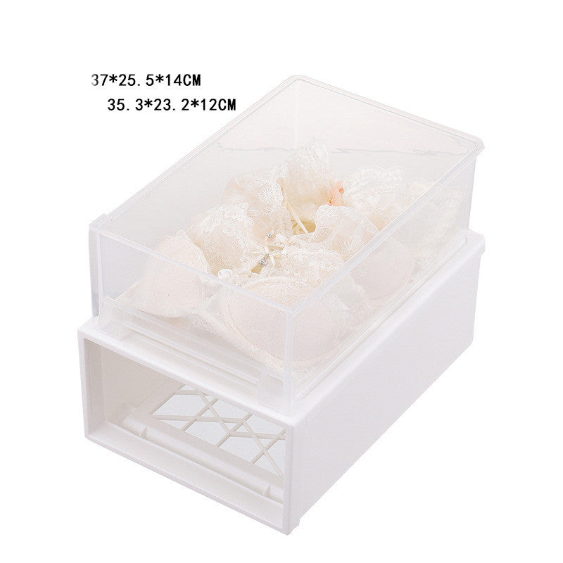 Drawer Type Plastic Transparent Wardrobe Storage Box Finishing - TryKid