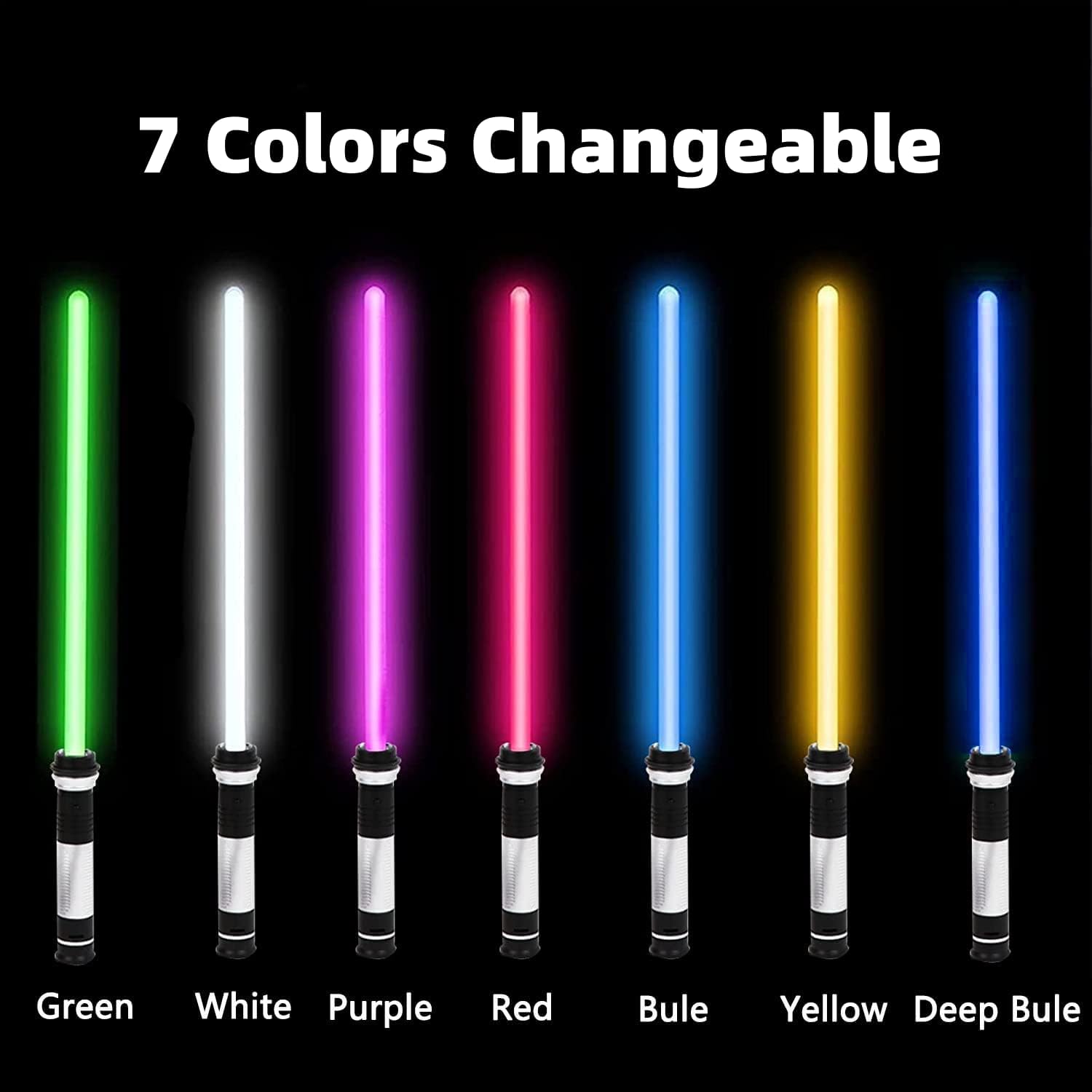 Lightsaber Kids - 2 Pack - LED Light Up Saber With Sound Retractable 7 Colors Light Saber Sword For Boys Kids Party Favors - TryKid