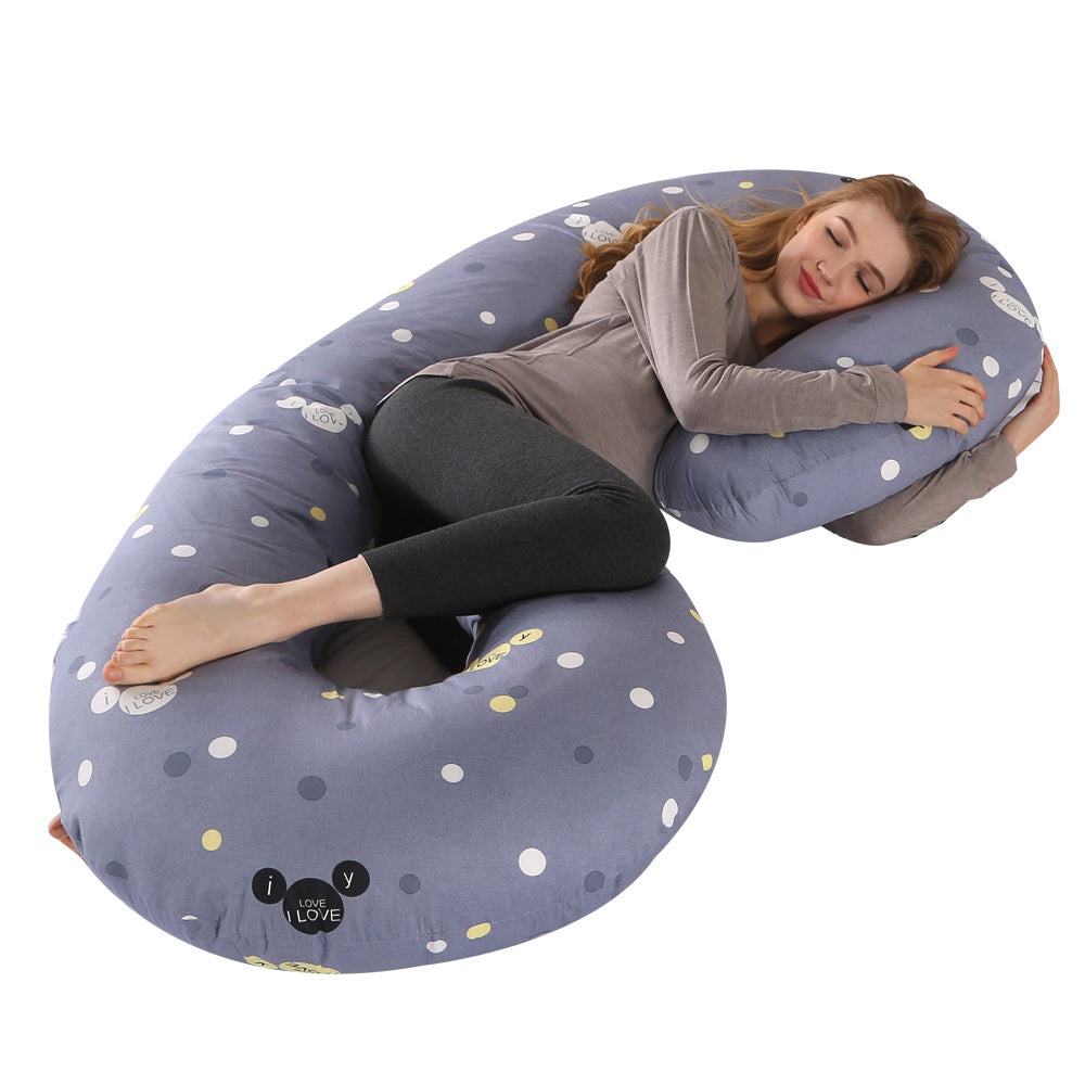 Crystal Velvet C-type Pregnancy Pillow For Sleeping On The Side - TryKid