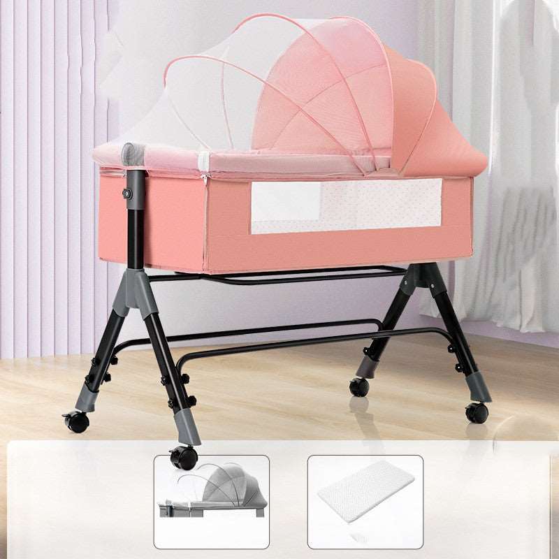 Baby Splicing Portable Multifunctional Mobile Folding Cradle Bed