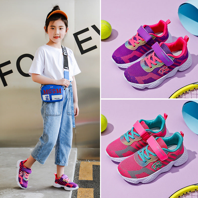 Summer Children's Casual Sports Shoes Flying Woven Girls EVA Soles For Kids - TryKid