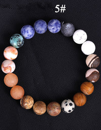 Solar System Eight Stone Planet Bracelet Planets Natural Stone Mala Bead Strand Bracelet For Men Women Handmade Universe Solar Chakra Bracelet Jewelry
