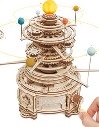 Robotime ROKR 316PCS Rotatable Mechanical Orrery 3D Wooden Puzzle Games Assemble Model Building Kits Toys Gift For Children Boys - TryKid

