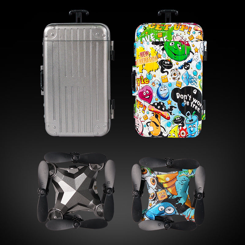 New Luggage Box Storage Box Folding Mini UAV Aerial Photography Remote Control Four Axis Children's Toys Drone - TryKid