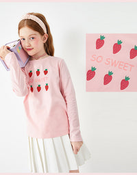 Children's Clothing Girls T-shirts Long-sleeved Girls Big Kids Sweet Cotton Bottoming Shirt - TryKid
