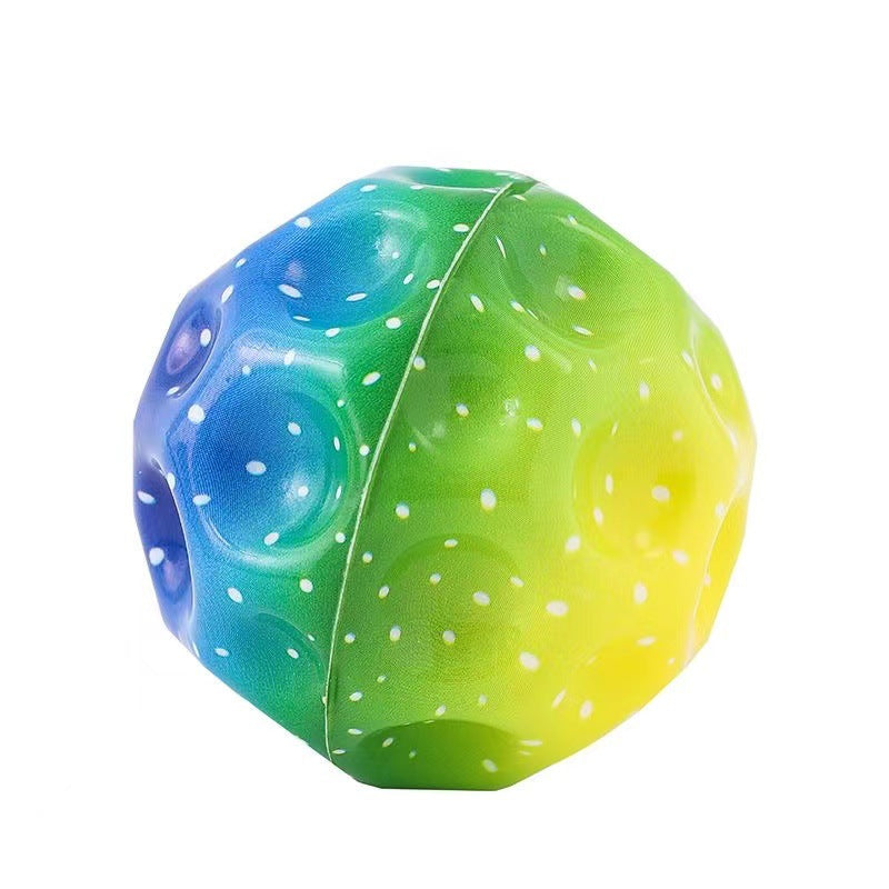 Colorful Hole Ball Soft Bouncy Ball Anti-fall Moon Shape Porous Bouncy Ball Kids Indoor Toys Ergonomic Design Elastic Ball - TryKid