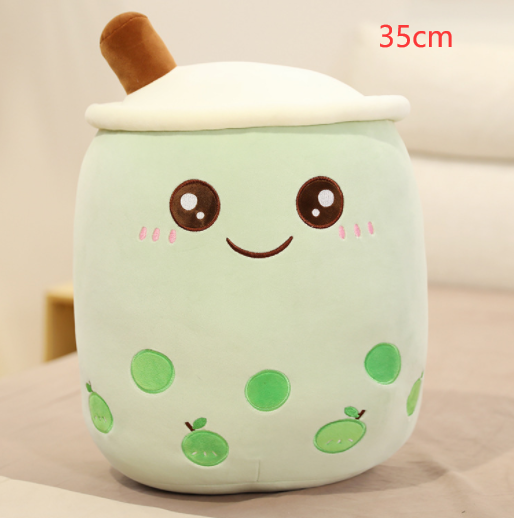 Cute Fruit Drink Plush Stuffed Soft Strawberry Milk Tea Plush Boba Tea Cup Toy Bubble Tea Pillow Cushion Kids Gift - TryKid