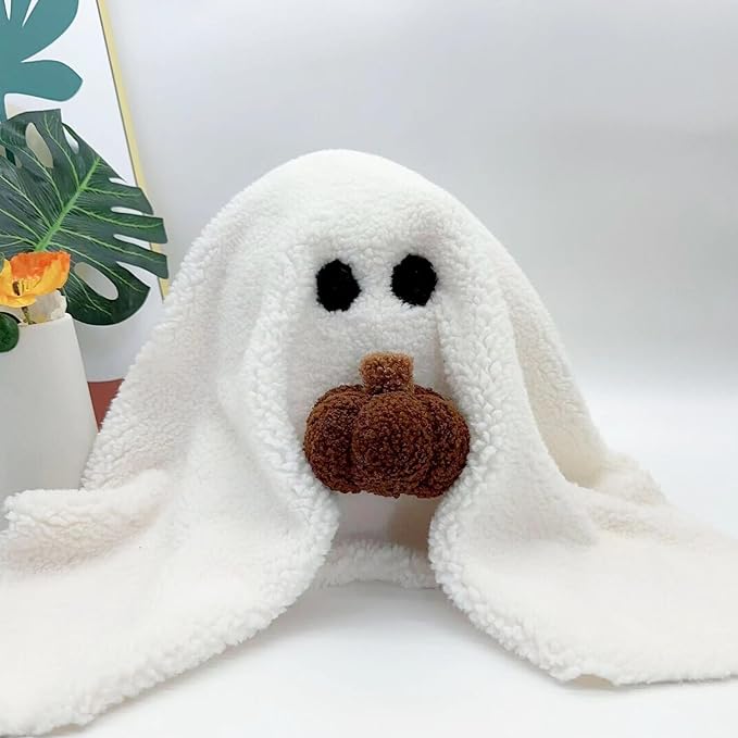 2023 Gus The Ghost With Pumpkin Pillow, Ghost Pillow With Pumpkin Plush For Halloween Decor, Ghost Shaped Pillow Halloween Christmas Thanksgiving Gift For Kids Boys Girls - TryKid