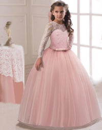 Kids Long Flower Girl Dress Dress - TryKid
