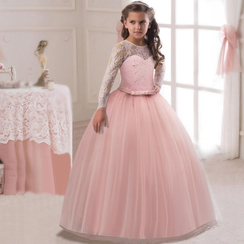 Kids Long Flower Girl Dress Dress - TryKid