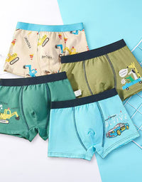 Boys' Flat Corner Fine Shuttle Cotton Underwear 4PC - TryKid
