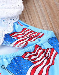 Kids Summer Sleeveless Firework Flag Dress
