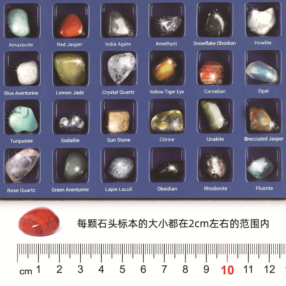 Rock For Kids 36 Pcs Rocks With Learning Guide, Gemstones Crystals Kit Mineral Education Set Geology Science Toys Educational Gifts For Boys Girls Age Above 6 Year Old - TryKid