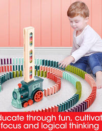 Domino Train Toys Baby Toys Car Puzzle Automatic Release Licensing Electric Building Blocks Train Toy - TryKid
