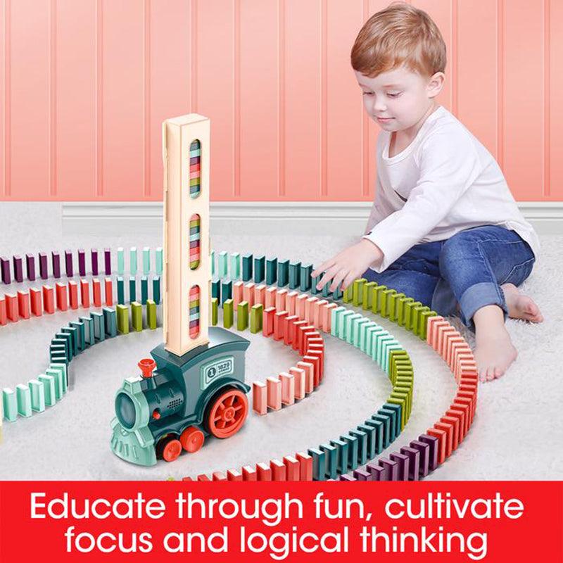 Domino Train Toys Baby Toys Car Puzzle Automatic Release Licensing Electric Building Blocks Train Toy - TryKid