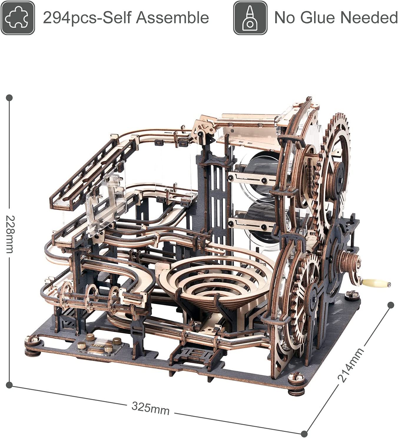 Robotime ROKR Marble Night City 3D Wooden Puzzle Games Assembly Waterwheel Model Toys For Children Kids Birthday Gift - TryKid