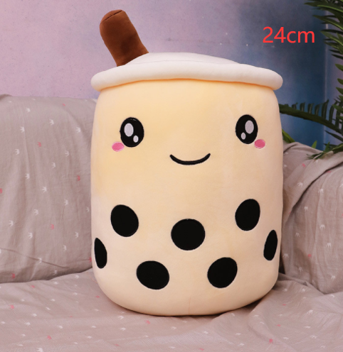 Cute Fruit Drink Plush Stuffed Soft Strawberry Milk Tea Plush Boba Tea Cup Toy Bubble Tea Pillow Cushion Kids Gift - TryKid