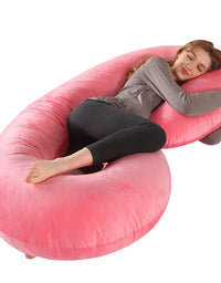 Crystal Velvet C-type Pregnancy Pillow For Sleeping On The Side - TryKid
