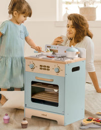 Robotime Robud Pretend Play Wooden Oven Play Refrigerator For Kids Toddlers
