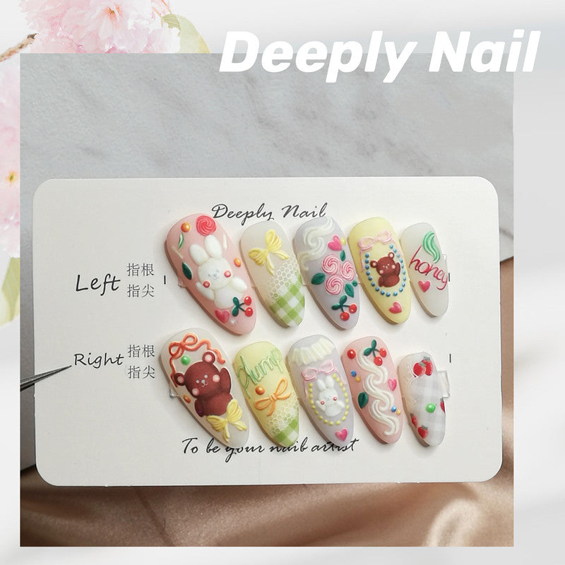 Premium Handmade Phototherapy Nails: Custom Fake Nail Designs for Stylish Manicures