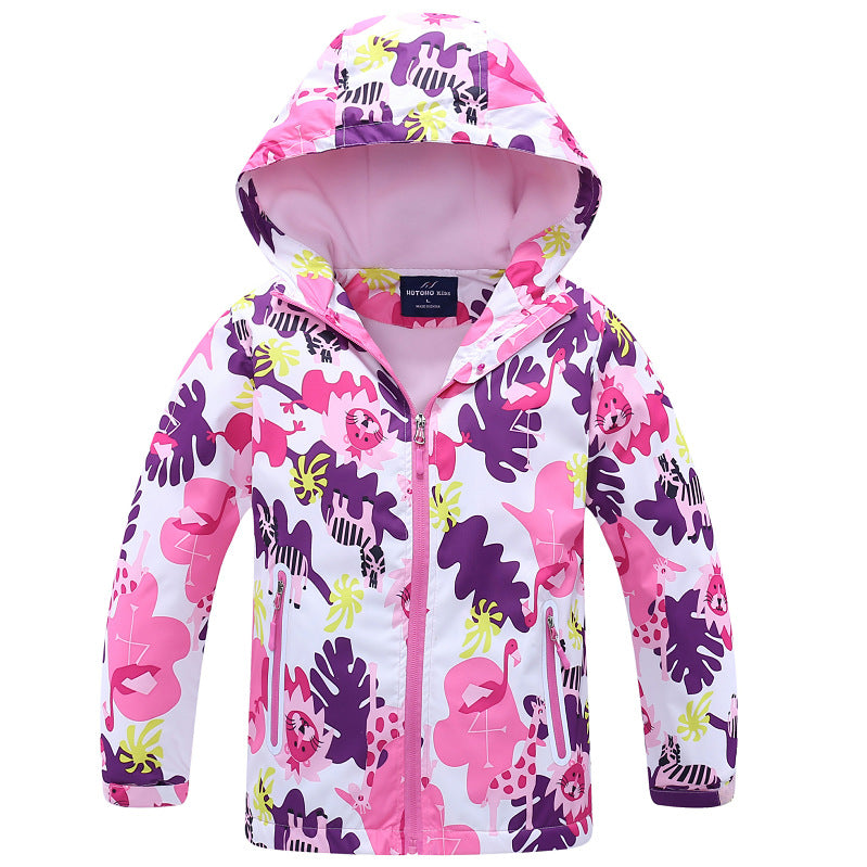 Children's Windbreaker Girls' Jackets, Big Children's Windproof And Rainproof - TryKid