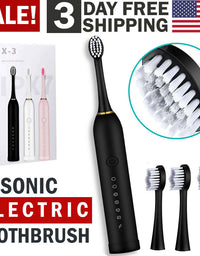 Rechargeable Sonic Electric Toothbrush Brush Heads Toothbrushes for Adults Kids - TryKid
