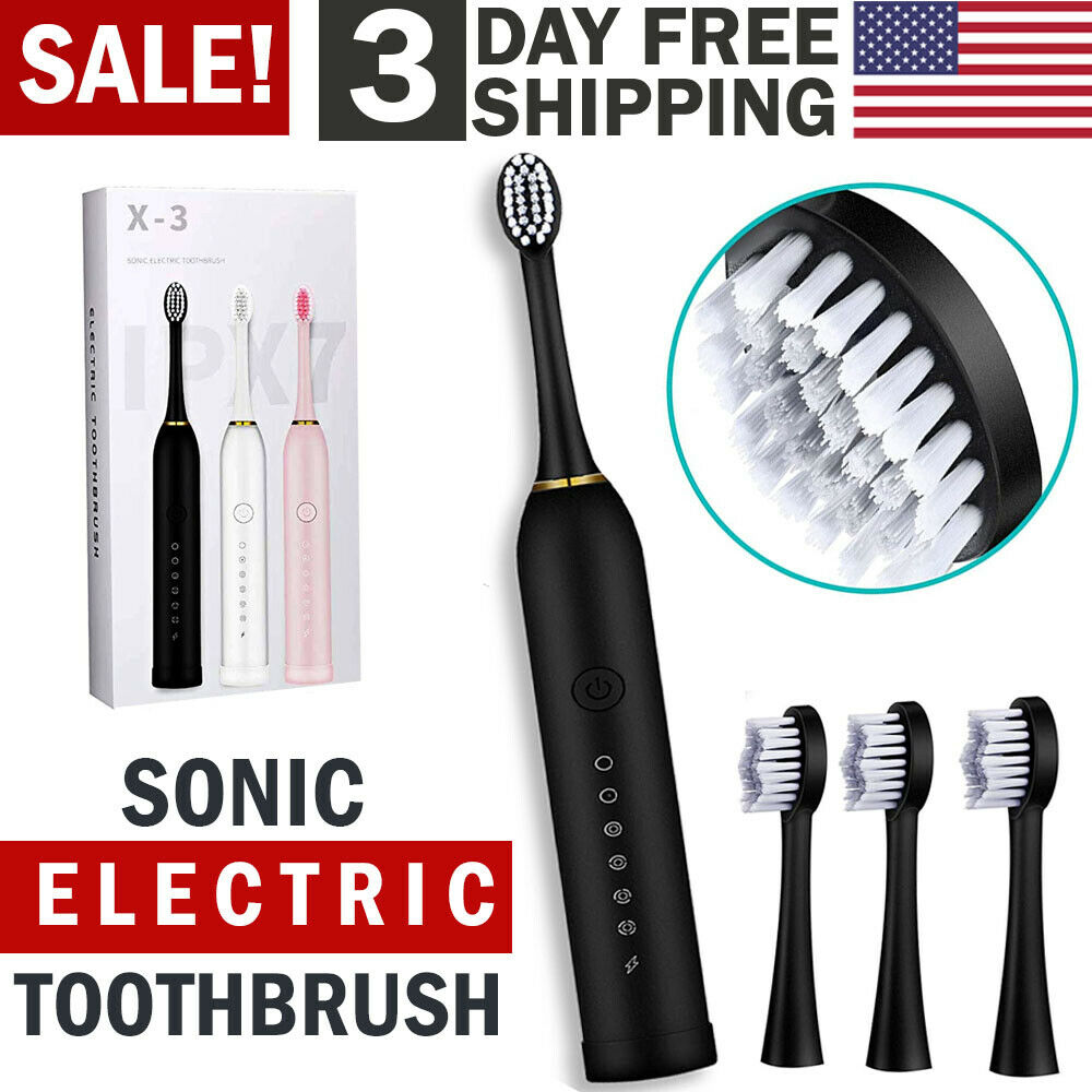 Rechargeable Sonic Electric Toothbrush Brush Heads Toothbrushes for Adults Kids - TryKid