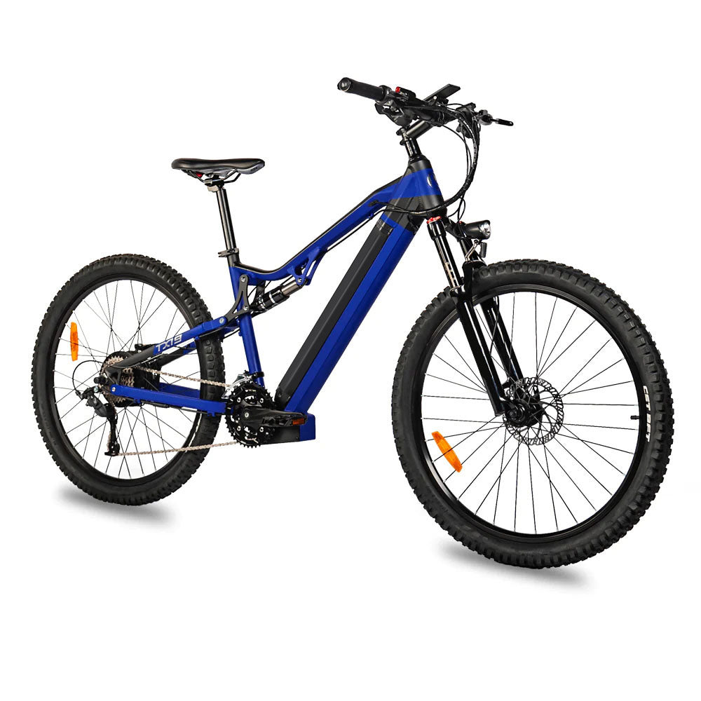 500W Electric Bike - 27.5 Inches 500W 48V 27 Speed Blue Ebike - Bafang Motor - TryKid