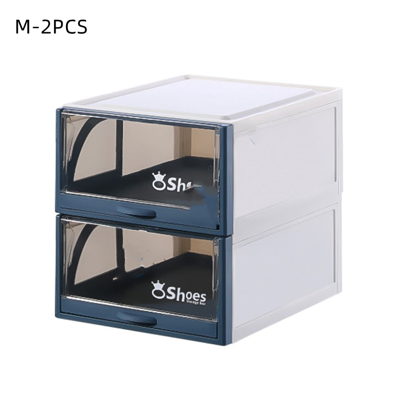 Transparent Box Stackable Drawer Storage Shoe Rack - TryKid