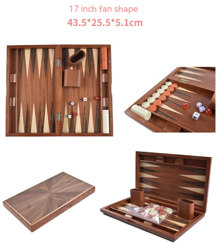 Factory High-grade Wooden Western Backgammon Chess Box Solid Wood Baccarat - TryKid