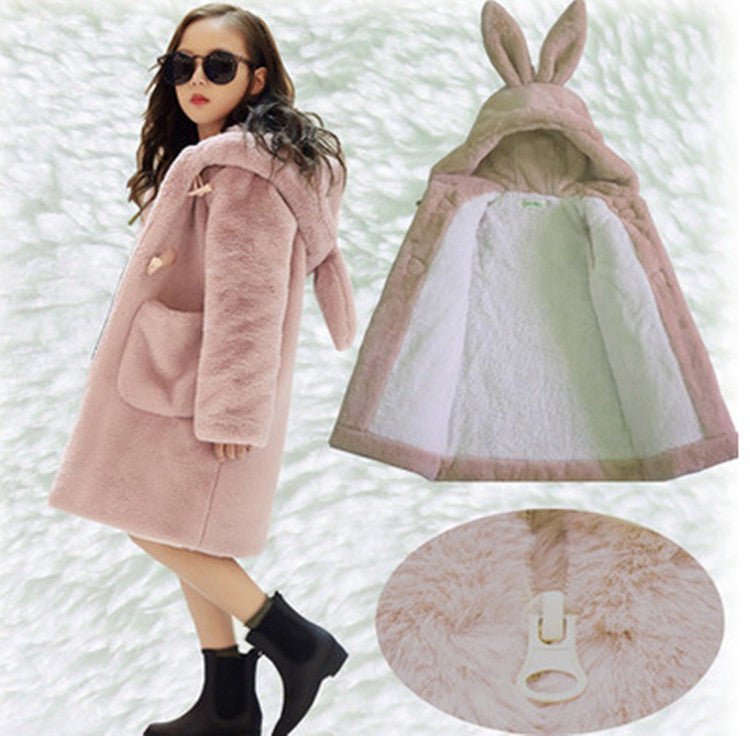 Thickened Faux Fur Coat For Big Kids - TryKid