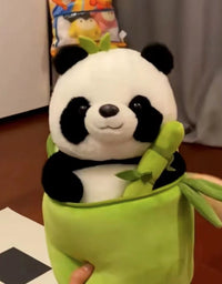Simulated Bamboo Tube Flower Panda Pillow - TryKid
