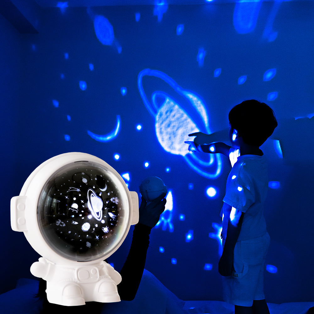 Galaxy Star Projector Starry Sky Night Light Astronaut Lamp Room Decr Gift Child Kids Baby Christmas Spaceman Projection - TryKid