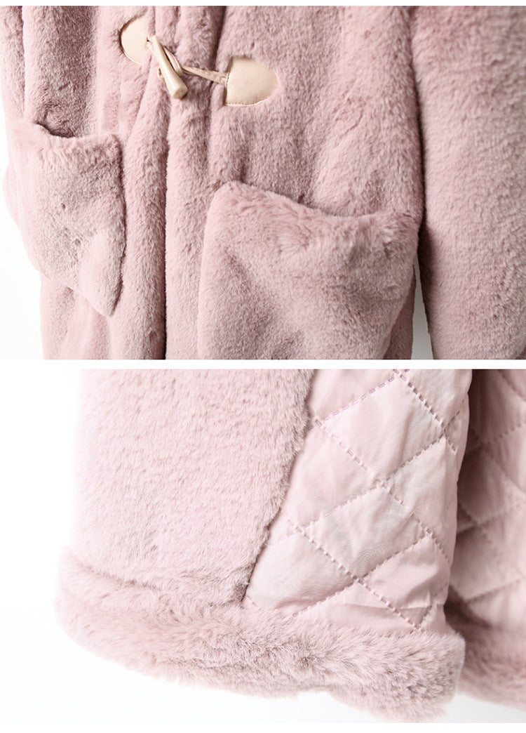 Thickened Faux Fur Coat For Big Kids - TryKid