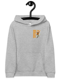 Kids fleece hoodie with trykid logo and never giveup on your dream
