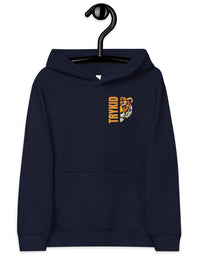 Kids fleece hoodie with trykid logo and never giveup on your dream
