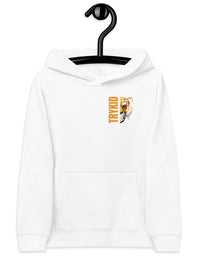 Kids fleece hoodie with trykid logo and never giveup on your dream
