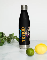 Stainless steel water bottle with skull and chemistry puzzle and TRYKID log trending and stylish
