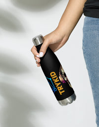 Stainless steel water bottle with skull and chemistry puzzle and TRYKID log trending and stylish
