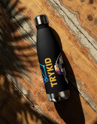 Stainless steel water bottle with skull and chemistry puzzle and TRYKID log trending and stylish
