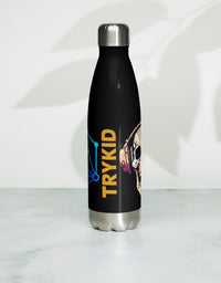 Stainless steel water bottle with skull and chemistry puzzle and TRYKID log trending and stylish
