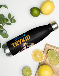 Stainless steel water bottle with skull and chemistry puzzle and TRYKID log trending and stylish
