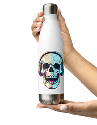 Stainless steel water bottle with skull and chemistry puzzle and TRYKID log trending and stylish
