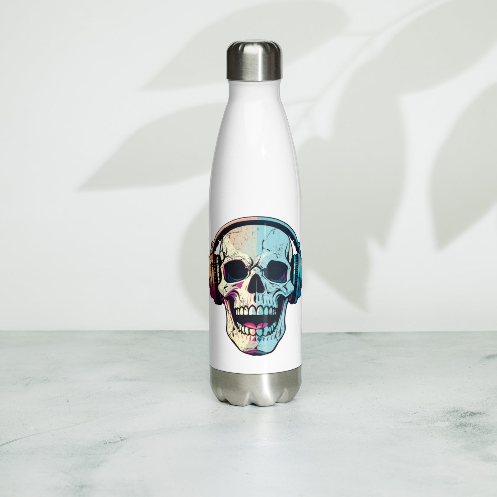 Stainless steel water bottle with skull and chemistry puzzle and TRYKID log trending and stylish