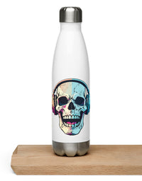 Stainless steel water bottle with skull and chemistry puzzle and TRYKID log trending and stylish
