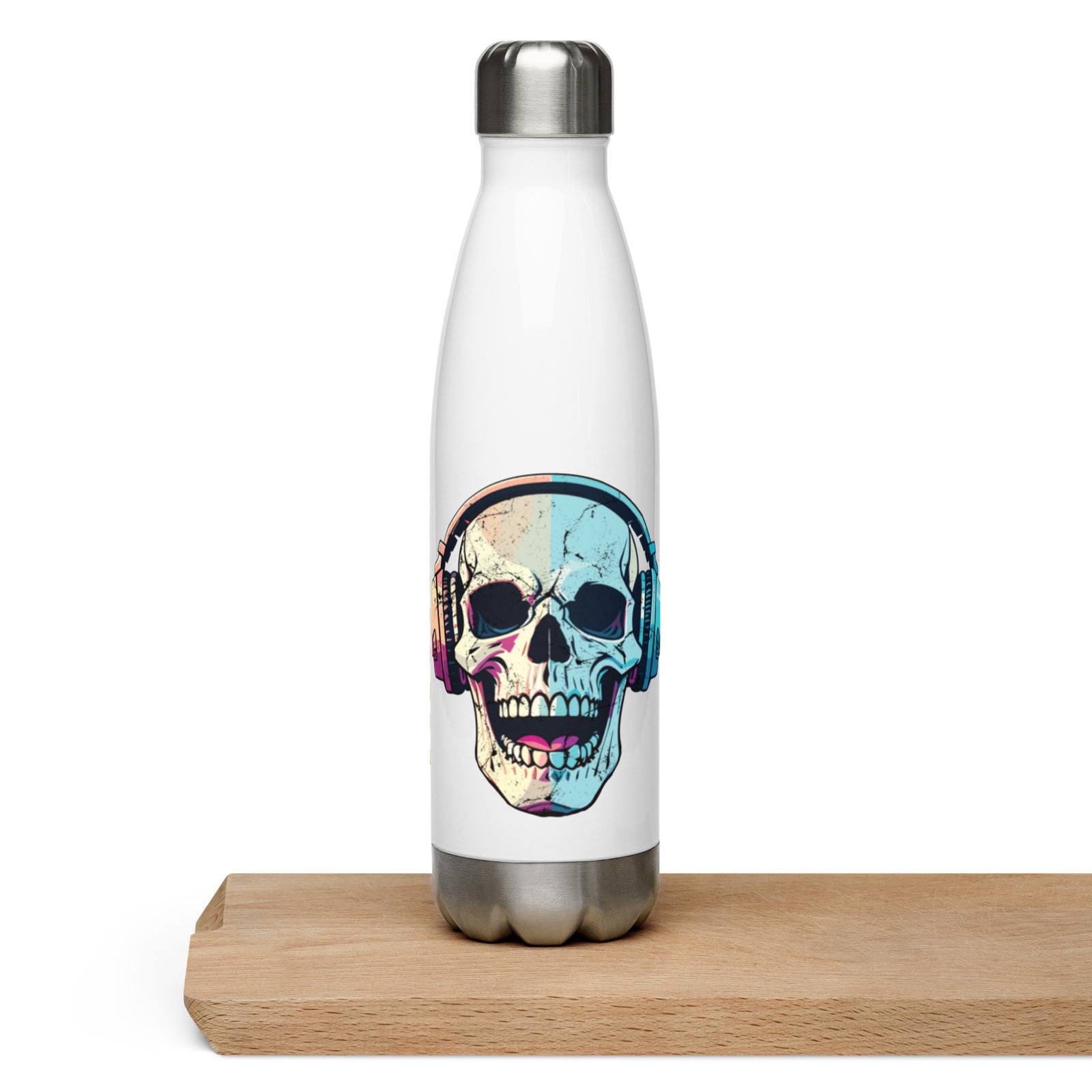 Stainless steel water bottle with skull and chemistry puzzle and TRYKID log trending and stylish